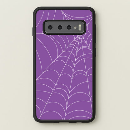 Purple Cobweb Pattern  - Halloween Phone Case for Galaxy S10 Plus