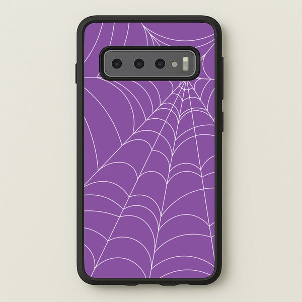 Purple Cobweb Pattern  - Halloween Phone Case for Galaxy S10 Plus
