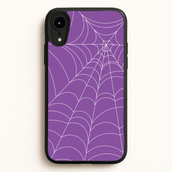 Purple Cobweb Pattern  - Halloween Phone Case for iPhone XR