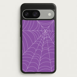 Purple Cobweb Pattern  - Halloween Phone Case for Google Pixel 9 / 9 Pro