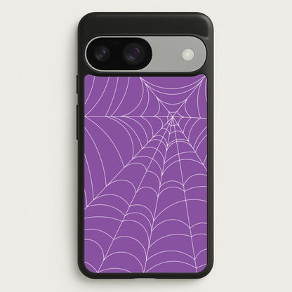 Purple Cobweb Pattern  - Halloween Phone Case for Google Pixel 9 / 9 Pro