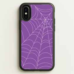 Purple Cobweb Pattern  - Halloween Phone Case for iPhone X / XS