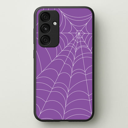 Purple Cobweb Pattern  - Halloween Phone Case for Galaxy A15