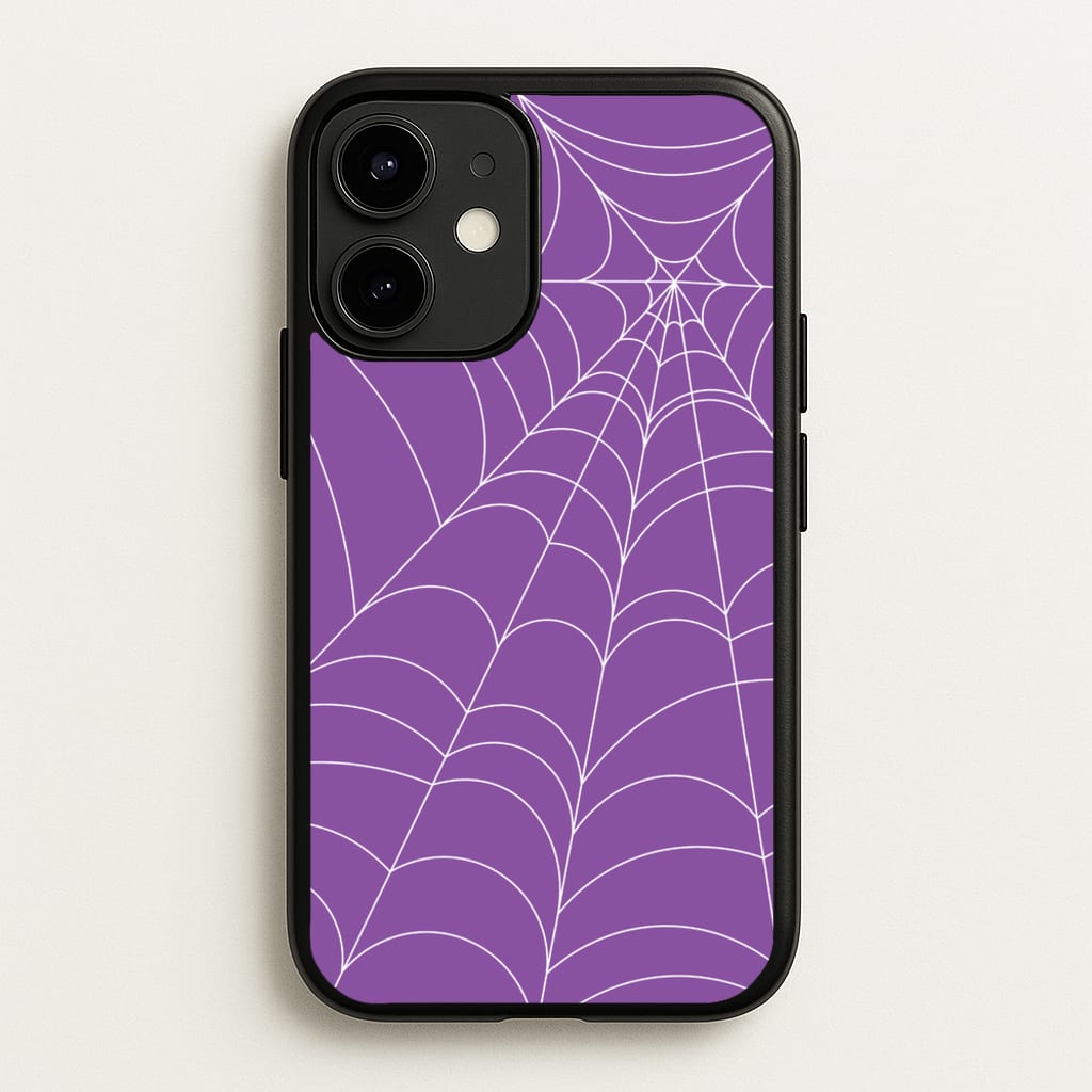Purple Cobweb Pattern  - Halloween Phone Case for iPhone 12 / 12 Pro