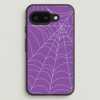 Purple Cobweb Pattern  - Halloween Phone Case for Google Pixel 9a