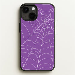 Purple Cobweb Pattern  - Halloween Phone Case for iPhone 13 Mini