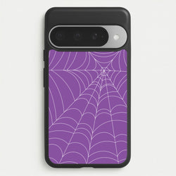 Purple Cobweb Pattern Phone Case for Google Pixel 10 Pro XL