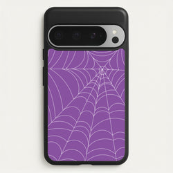 Purple Cobweb Pattern  - Halloween Phone Case for Google Pixel 9 Pro XL
