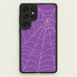 Purple Cobweb Pattern  - Halloween Phone Case for Galaxy S23 Ultra