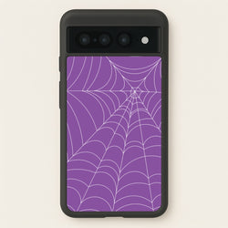 Purple Cobweb Pattern  - Halloween Phone Case for Google Pixel 7 Pro