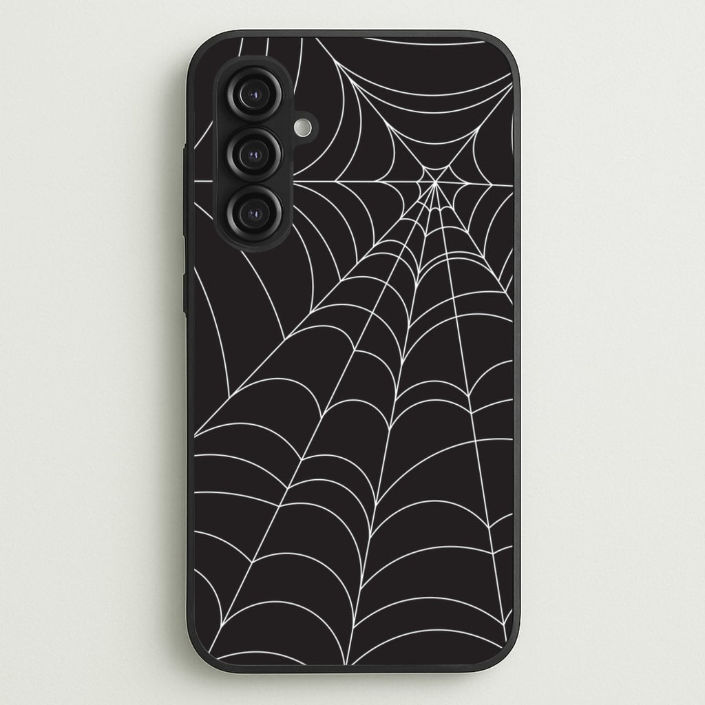 Black Cobwebs Pattern  - Halloween Phone Case for Galaxy S23FE