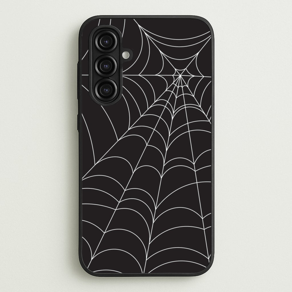 Black Cobwebs Pattern  - Halloween Phone Case for Galaxy A16