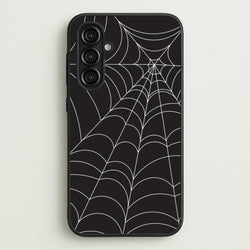 Black Cobwebs Pattern  - Halloween Phone Case for Galaxy A16