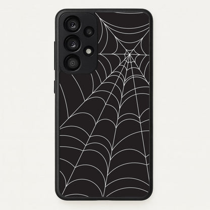 Black Cobwebs Pattern  - Halloween Phone Case for Galaxy A53