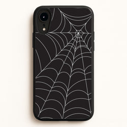 Black Cobwebs Pattern  - Halloween Phone Case for iPhone XR