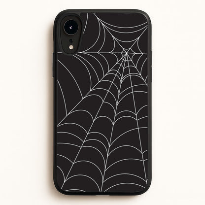 Black Cobwebs Pattern  - Halloween Phone Case for iPhone XR