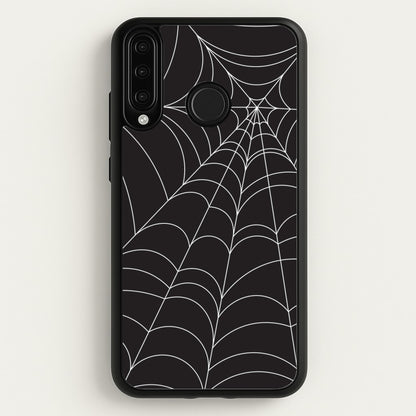 Black Cobwebs Pattern  - Halloween Phone Case for Huawei P30 Lite