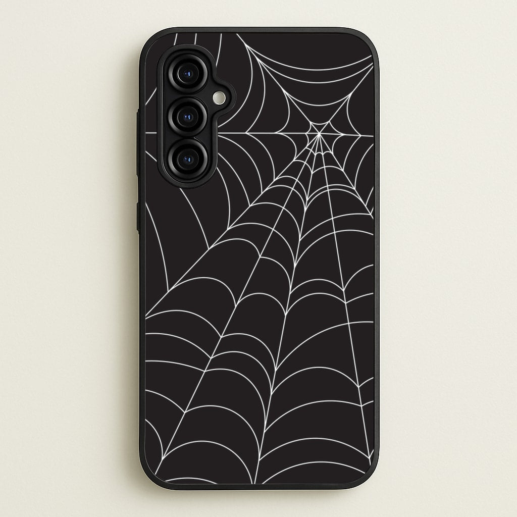 Black Cobwebs Pattern  - Halloween Phone Case for Galaxy A54