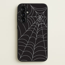 Black Cobwebs Pattern  - Halloween Phone Case for Galaxy A54