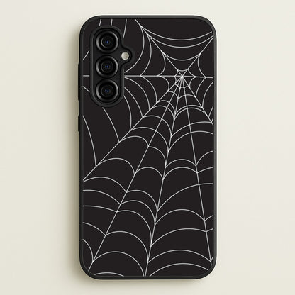 Black Cobwebs Pattern  - Halloween Phone Case for Galaxy A54