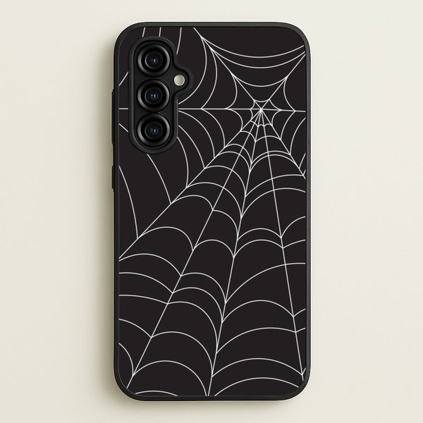 Black Cobwebs Pattern  - Halloween Phone Case for Galaxy A54