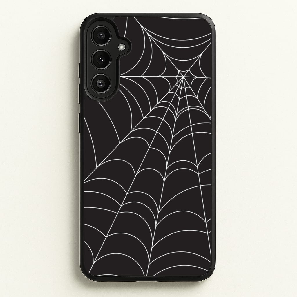 Black Cobwebs Pattern  - Halloween Phone Case for Galaxy A34