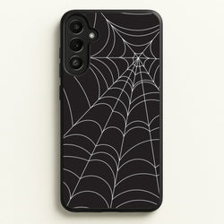Black Cobwebs Pattern  - Halloween Phone Case for Galaxy A34