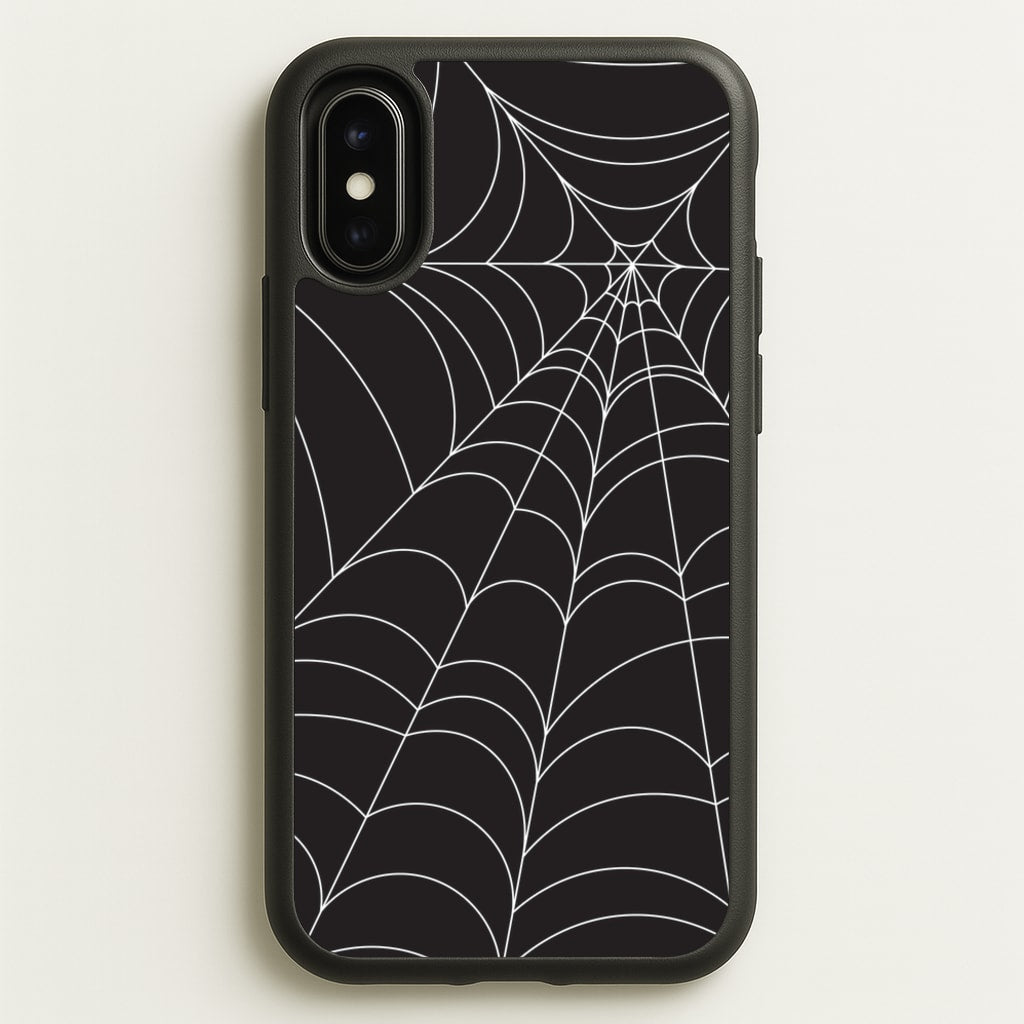 Black Cobwebs Pattern  - Halloween Phone Case for iPhone X / XS