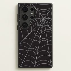 Black Cobwebs Pattern  - Halloween Phone Case for Galaxy S25 Ultra