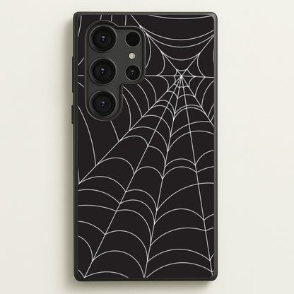 Black Cobwebs Pattern  - Halloween Phone Case for Galaxy S25 Ultra