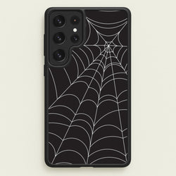 Black Cobwebs Pattern  - Halloween Phone Case for Galaxy S22 Ultra