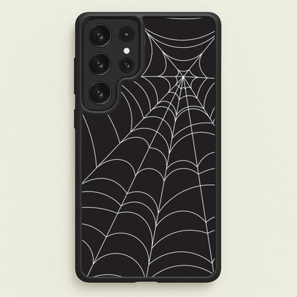 Black Cobwebs Pattern  - Halloween Phone Case for Galaxy S22 Ultra