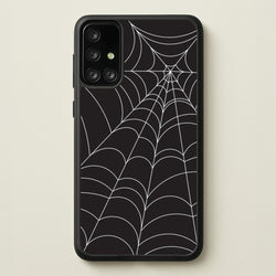Black Cobwebs Pattern  - Halloween Phone Case for Galaxy A71
