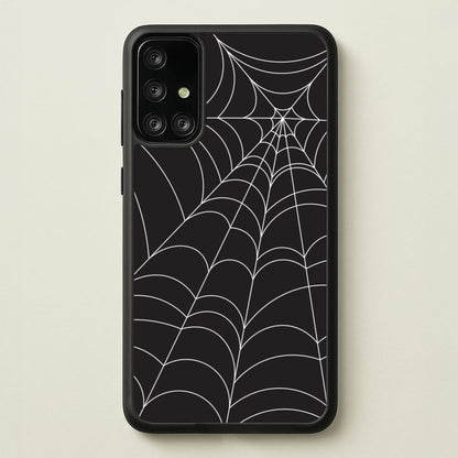 Black Cobwebs Pattern  - Halloween Phone Case for Galaxy A71