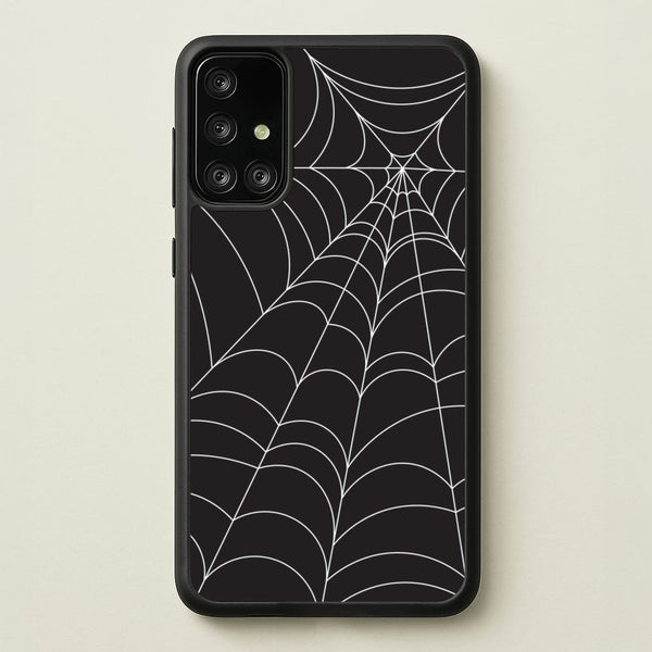 Black Cobwebs Pattern  - Halloween Phone Case for Galaxy A71