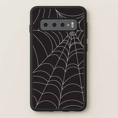 Black Cobwebs Pattern  - Halloween Phone Case for Galaxy S10