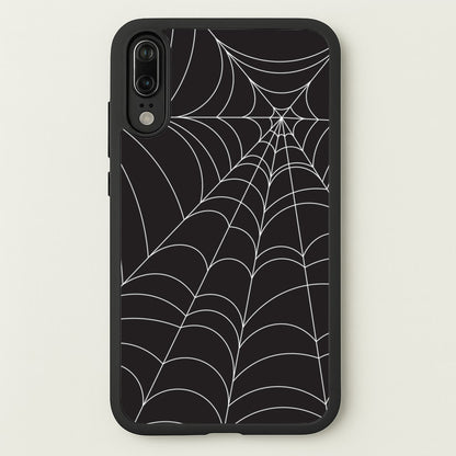 Black Cobwebs Pattern  - Halloween Phone Case for Huawei P20