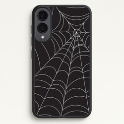Black Cobwebs Pattern  - Halloween Phone Case for Galaxy S25 Edge