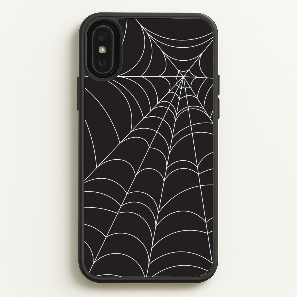 Black Cobwebs Pattern  - Halloween Phone Case for iPhone XS Max