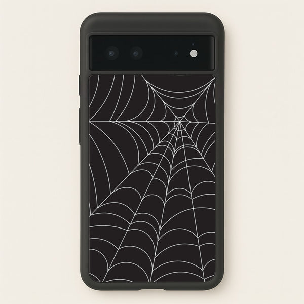 Black Cobwebs Pattern  - Halloween Phone Case for Google Pixel 6