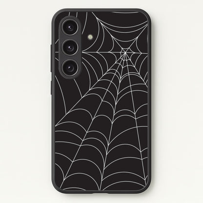 Black Cobwebs Pattern  - Halloween Phone Case for Galaxy S24