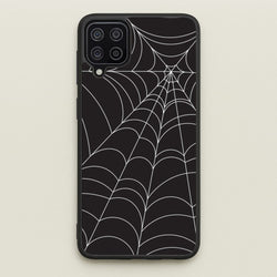 Black Cobwebs Pattern  - Halloween Phone Case for Galaxy A12