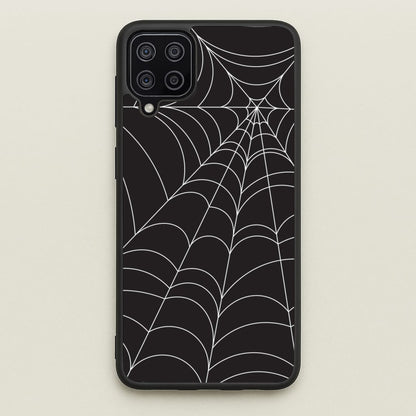 Black Cobwebs Pattern  - Halloween Phone Case for Galaxy A12