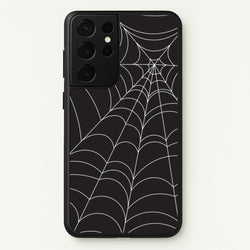Black Cobwebs Pattern  - Halloween Phone Case for Galaxy S21 Ultra