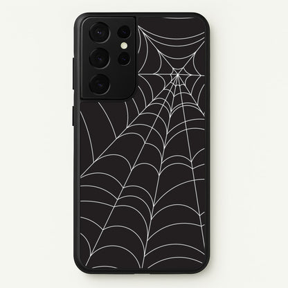 Black Cobwebs Pattern  - Halloween Phone Case for Galaxy S21 Ultra
