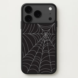 Black Cobwebs Pattern Phone Case for iPhone 17 Pro
