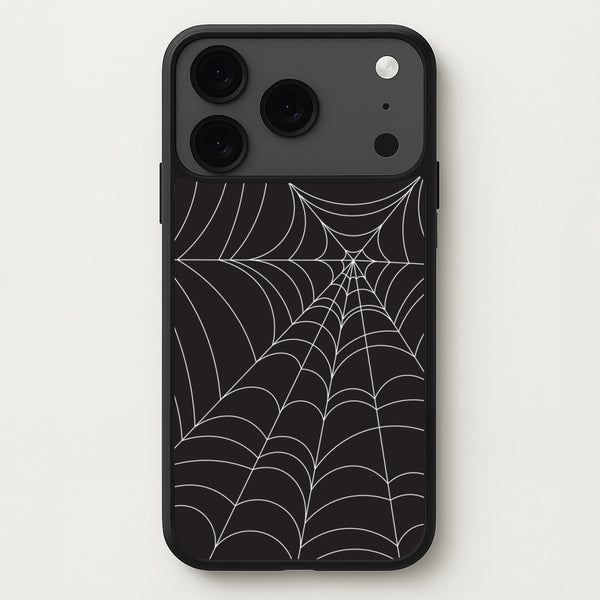 Black Cobwebs Pattern Phone Case for iPhone 17 Pro