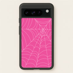 Pink Cobwebs Pattern  - Halloween Phone Case for Google Pixel 8 Pro