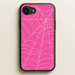 Pink Cobwebs Pattern  - Halloween Phone Case for iPhone 16e