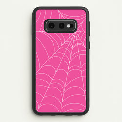 Pink Cobwebs Pattern  - Halloween Phone Case for Galaxy S10e